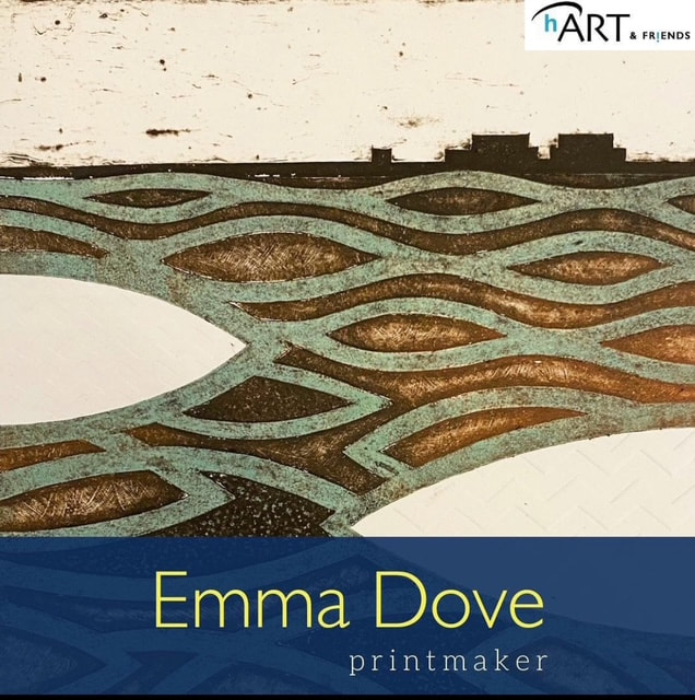 Printmaking artwork by Emma Dove, guest artist at the 2024 hART Exhibition in Hythe, Kent