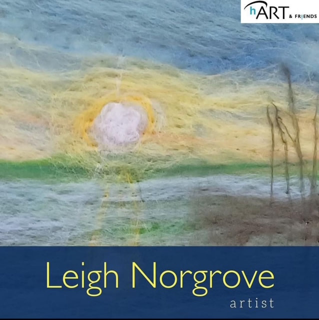 Wool fibre landscape artwork by Leigh Norgrove, guest artist at the 2024 hART Exhibition